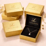 Custom Rigid Necklace Boxes with Gold Foil Logo