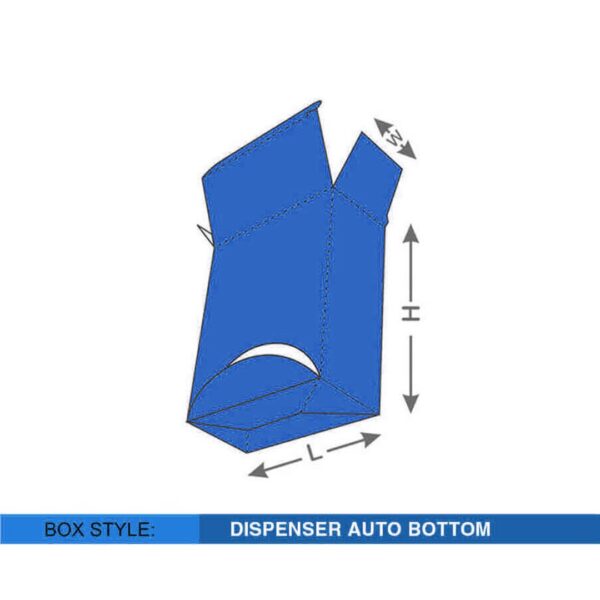 Custom dispenser boxes for retail packaging, personalized with company logo and branding.