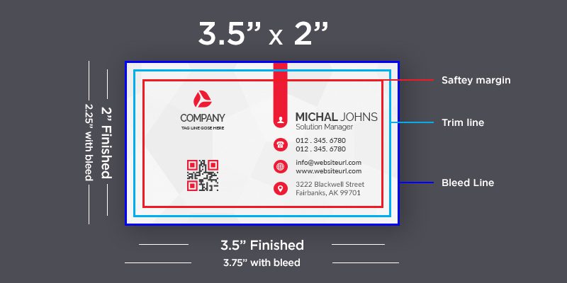 standard business card size